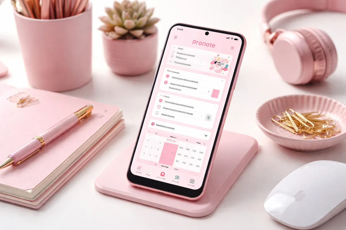 Comment utiliser Pronote sur Android avec un thème rose et accessible